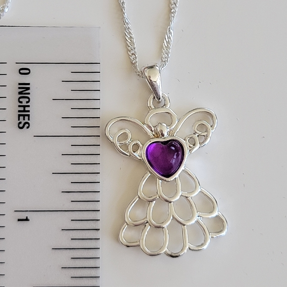 Avon | Mary February Birthstone Angel Necklace Amethyst Color - Picture 4 of 8
